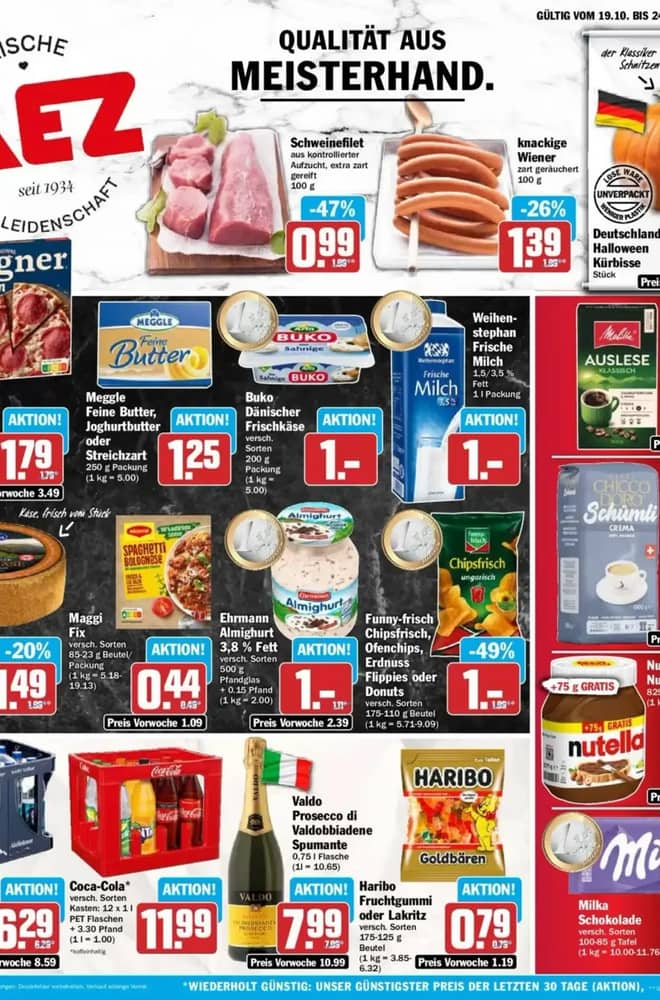 Titelseite des Prospekts von AEZ, gültig 19–24 Oktober 2026