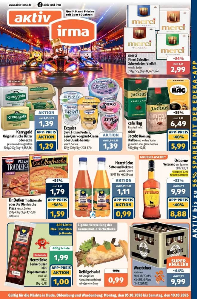 Titelseite des Prospekts von Aktiv Irma, gültig 5–10 Oktober 2026