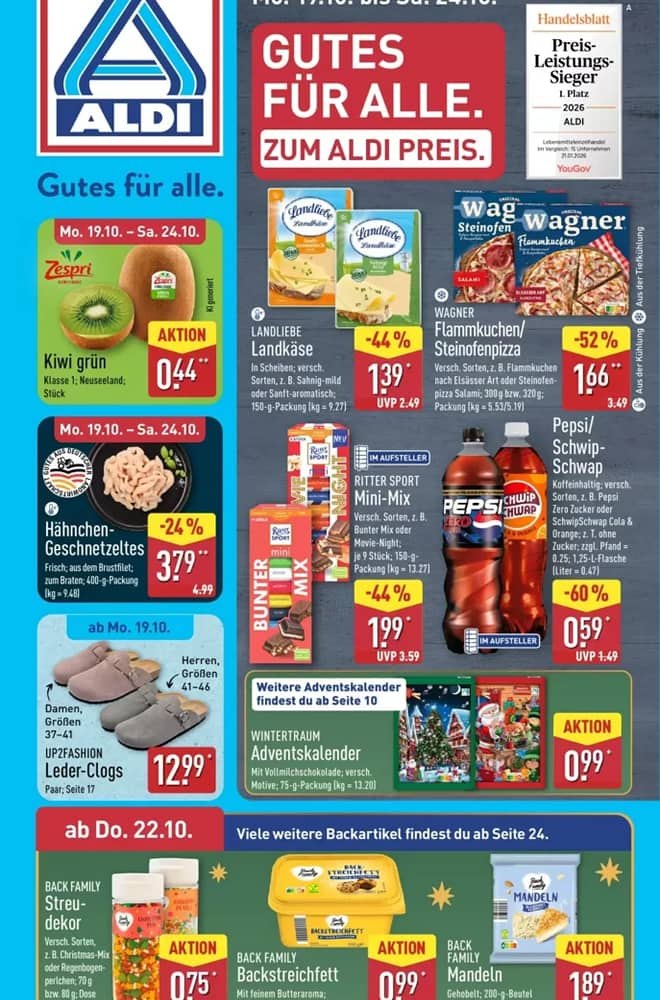 Titelseite des Prospekts von Aldi Nord, gültig 19–24 Oktober 2026