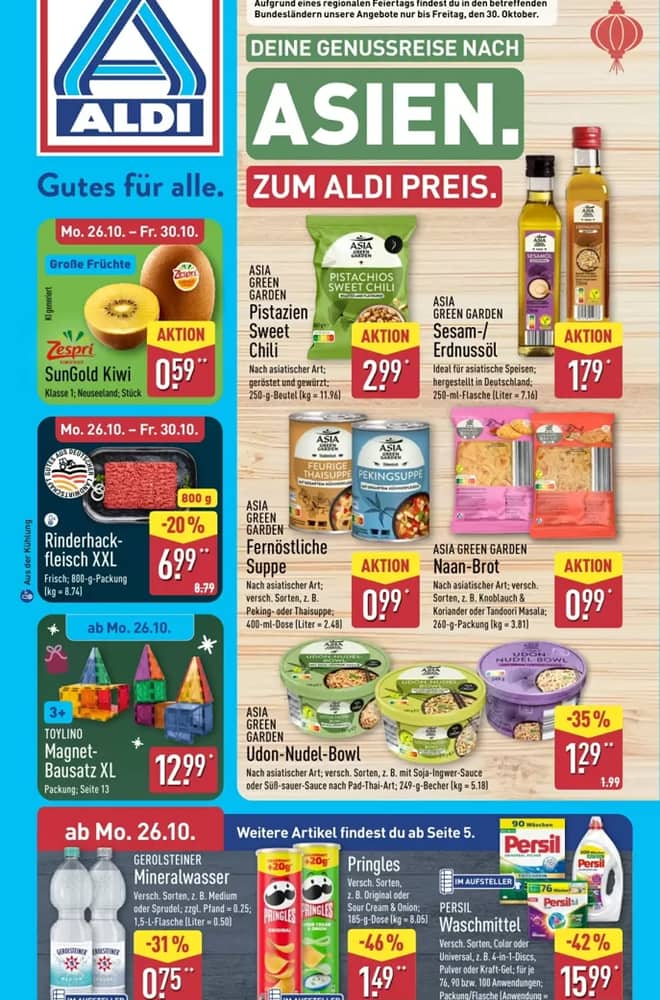 Titelseite des Prospekts von Aldi Nord, gültig 26–31 Oktober 2026