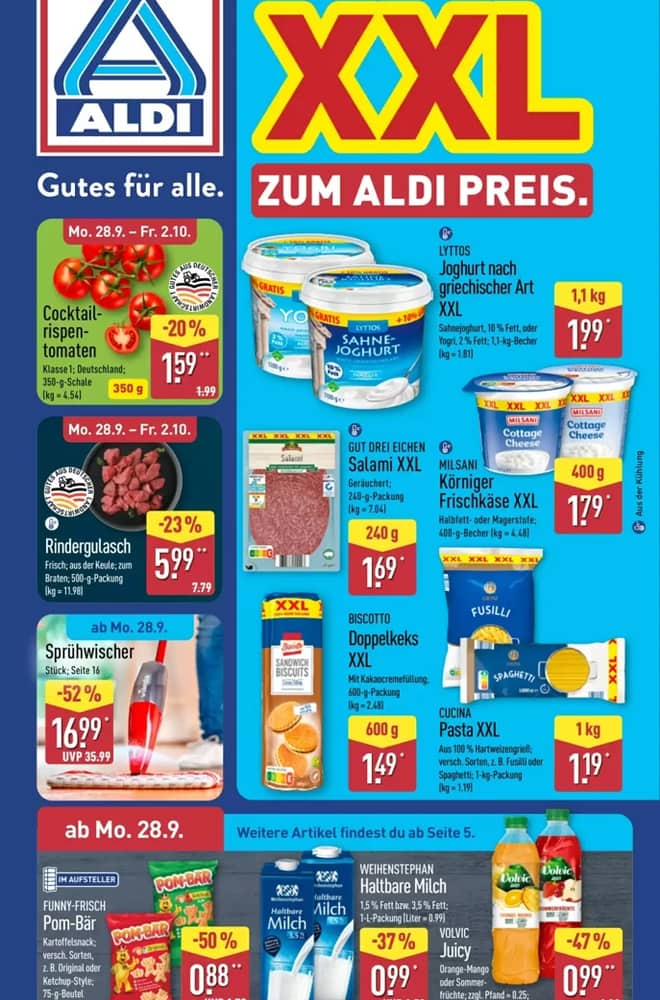 Titelseite des Prospekts von Aldi Nord, gültig 28. September 2026 – 3. Oktober 2026