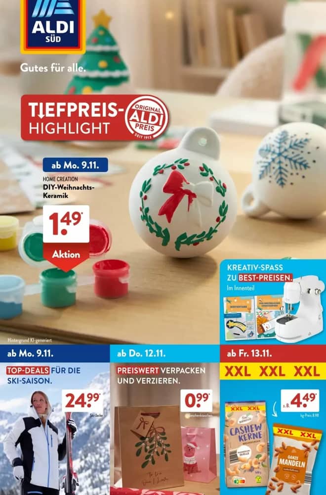 Titelseite des Prospekts von Aldi Süd, gültig 9–15 November 2026