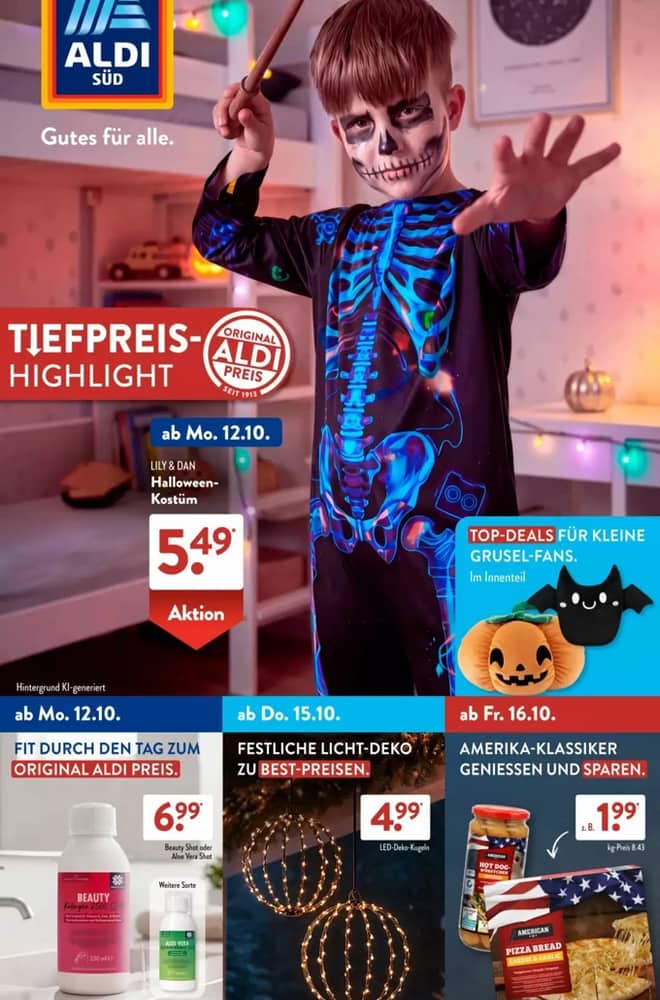 Titelseite des Prospekts von Aldi Süd, gültig 12–18 Oktober 2026