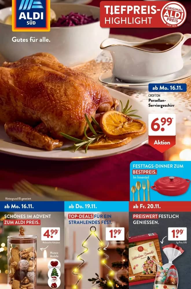 Titelseite des Prospekts von Aldi Süd, gültig 16–22 November 2026