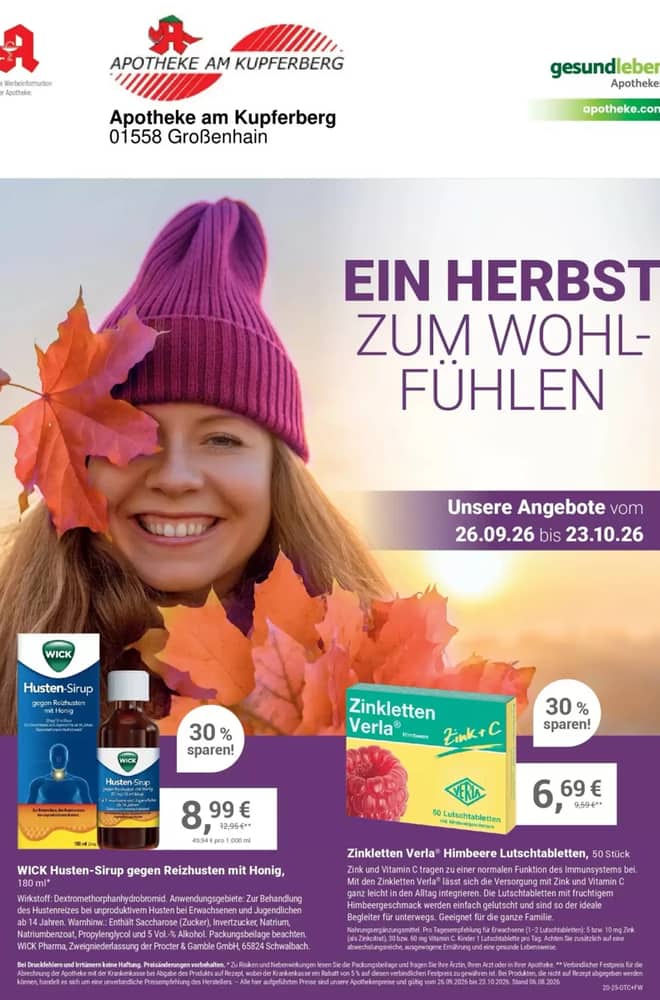 Titelseite des Prospekts von Alliance Healthcare, gültig 25. September 2026 – 23. Oktober 2026