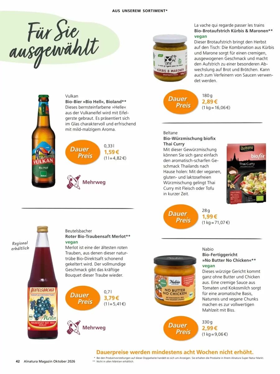 Prospekt Alnatura, Seite 42 von 64
