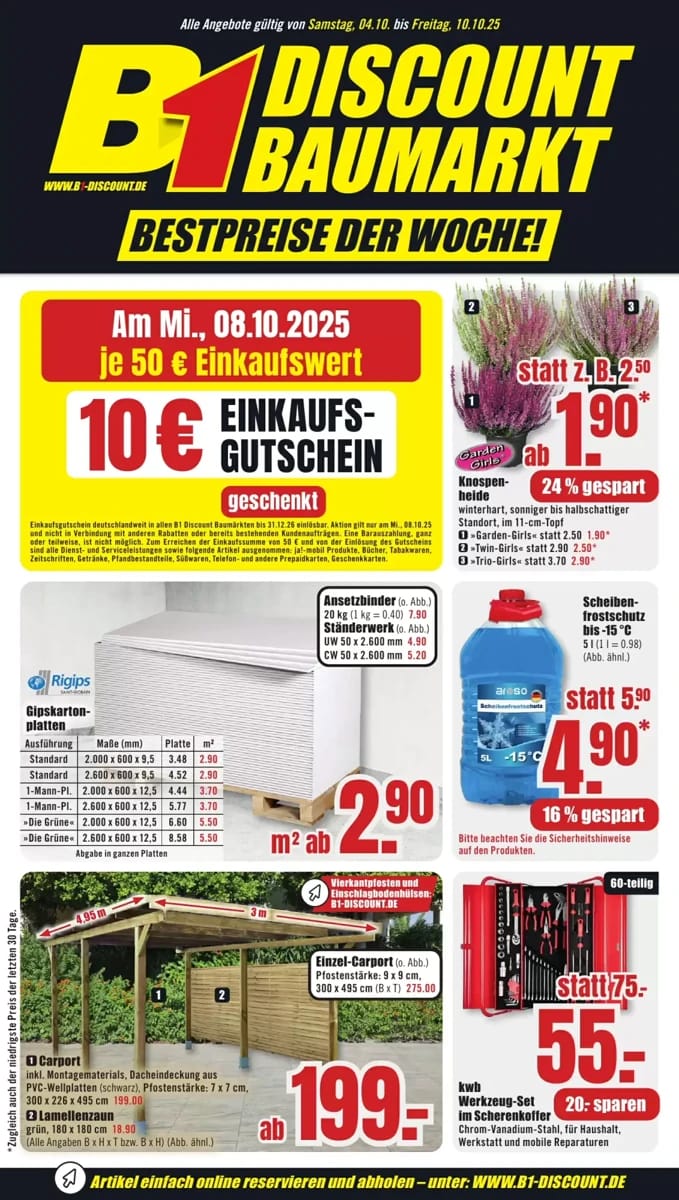 Prospekt B1 Discount Baumarkt, Seite 1 von 8