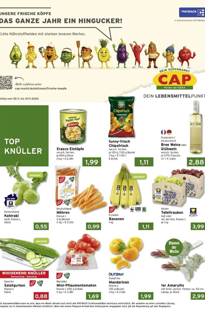 Titelseite des Prospekts von CAP-Markt, gültig 2–7 November 2026