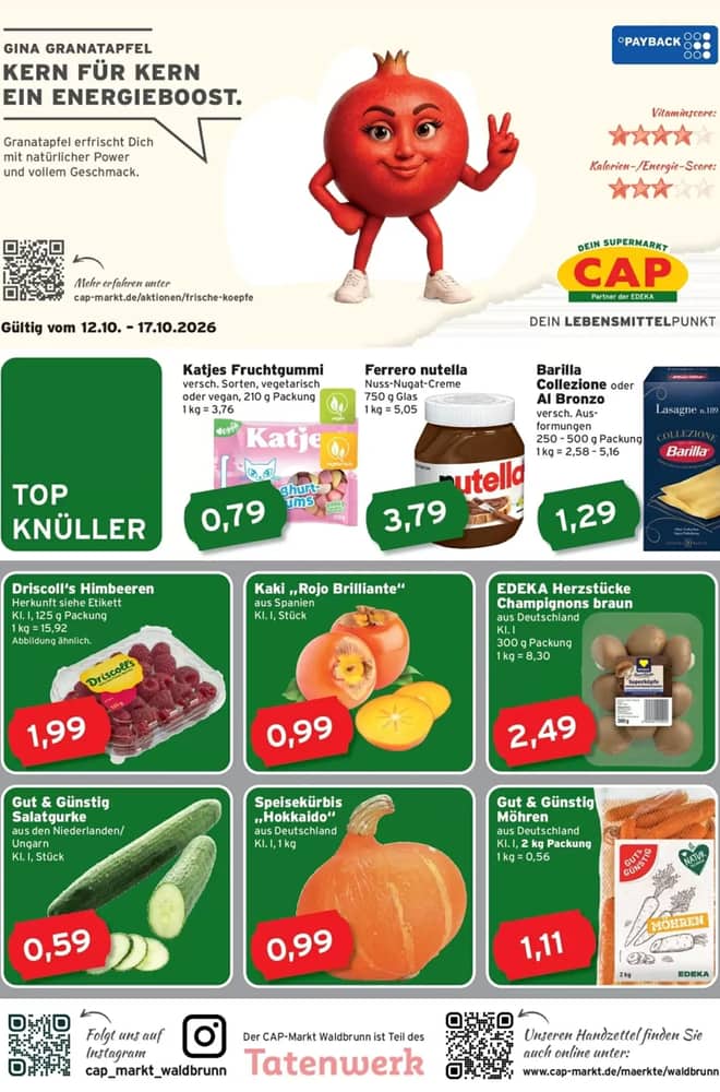 Titelseite des Prospekts von CAP-Markt, gültig 12–17 Oktober 2026