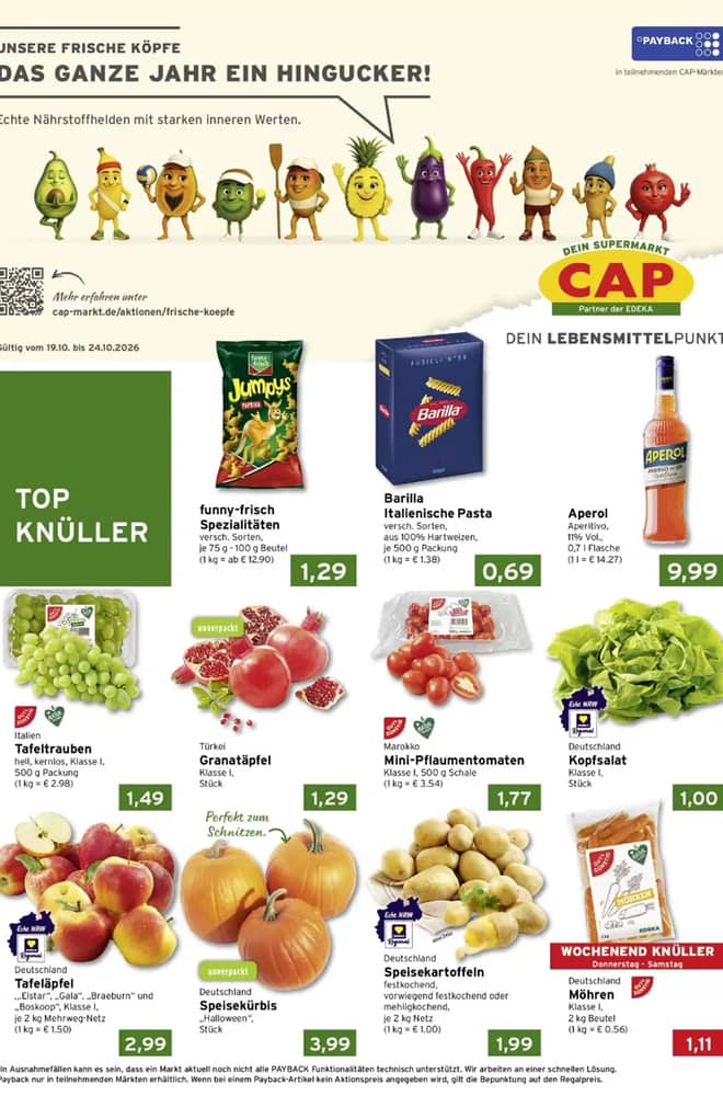 Titelseite des Prospekts von CAP-Markt, gültig 19–24 Oktober 2026