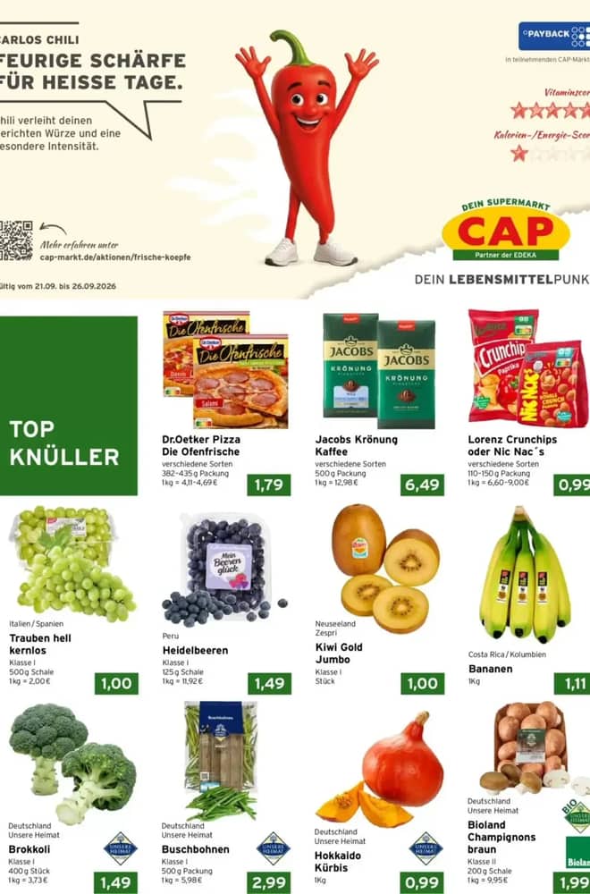 Titelseite des Prospekts von CAP-Markt, gültig 21–26 September 2026