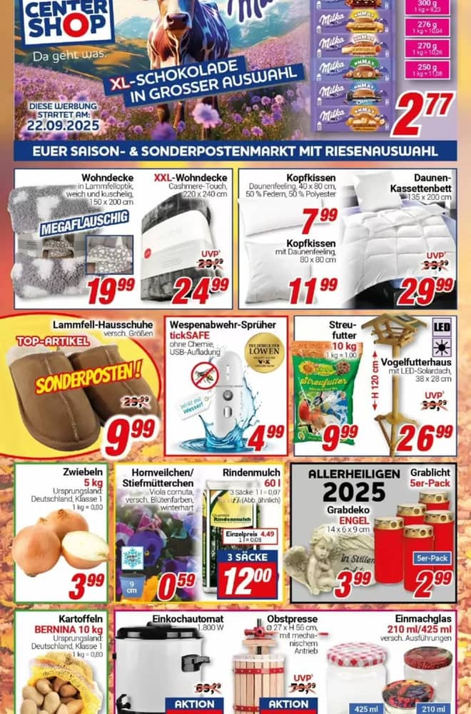 Titelseite des Prospekts von Centershop, gültig 22–27 September 2026