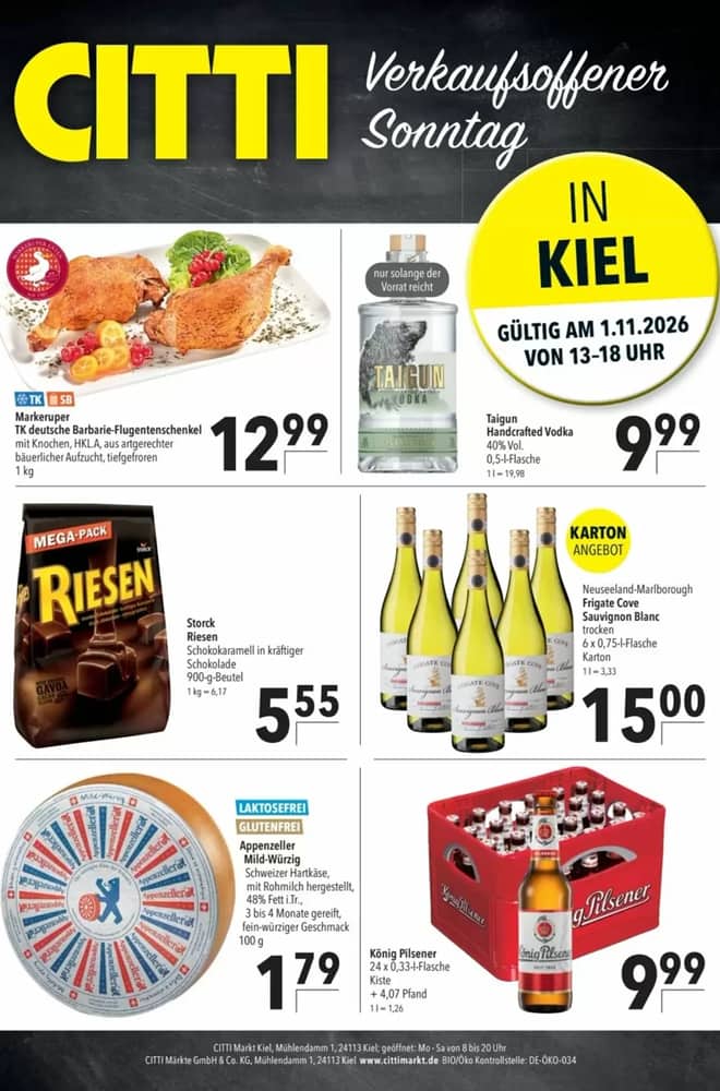 Titelseite des Prospekts von Citti-Markt, gültig 1–1 November 2026