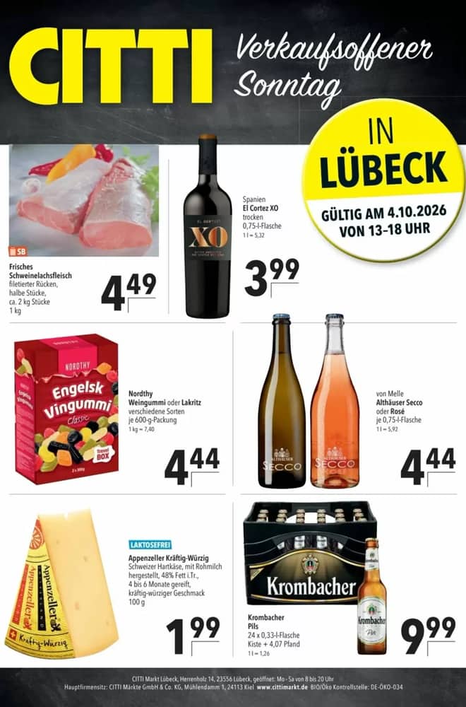 Titelseite des Prospekts von Citti-Markt, gültig 4–4 Oktober 2026