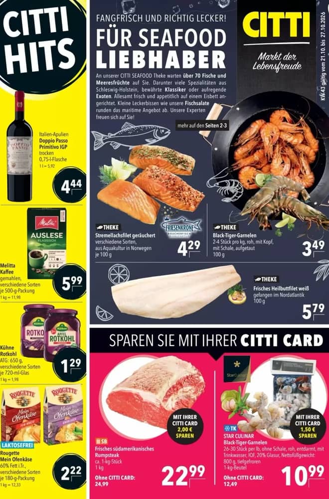 Titelseite des Prospekts von Citti-Markt, gültig 21–27 Oktober 2026