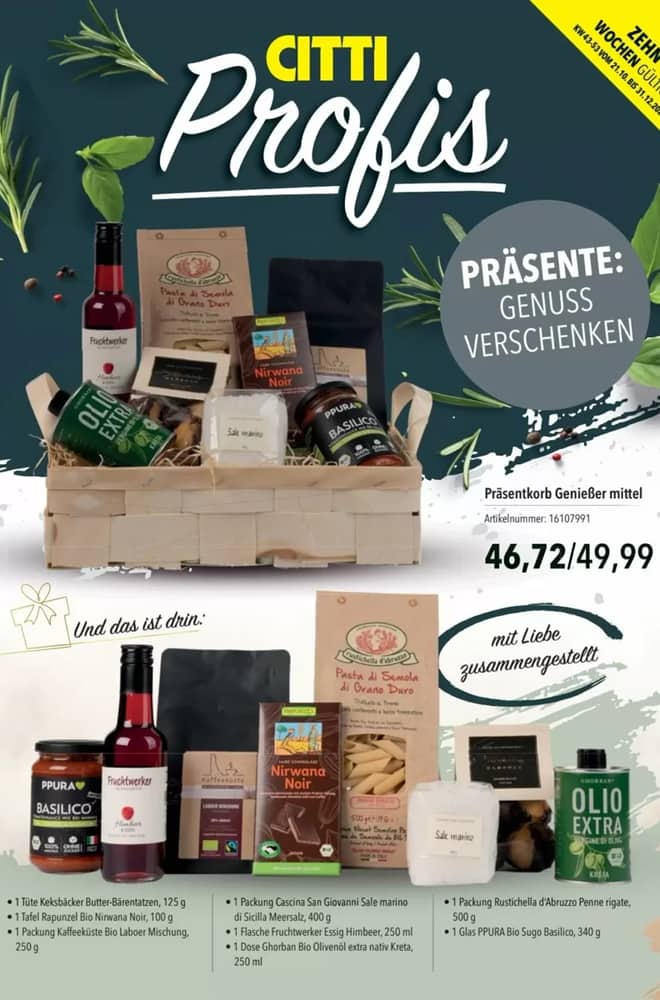 Titelseite des Prospekts von Citti-Markt, gültig 21. Oktober 2026 – 31. Dezember 2026