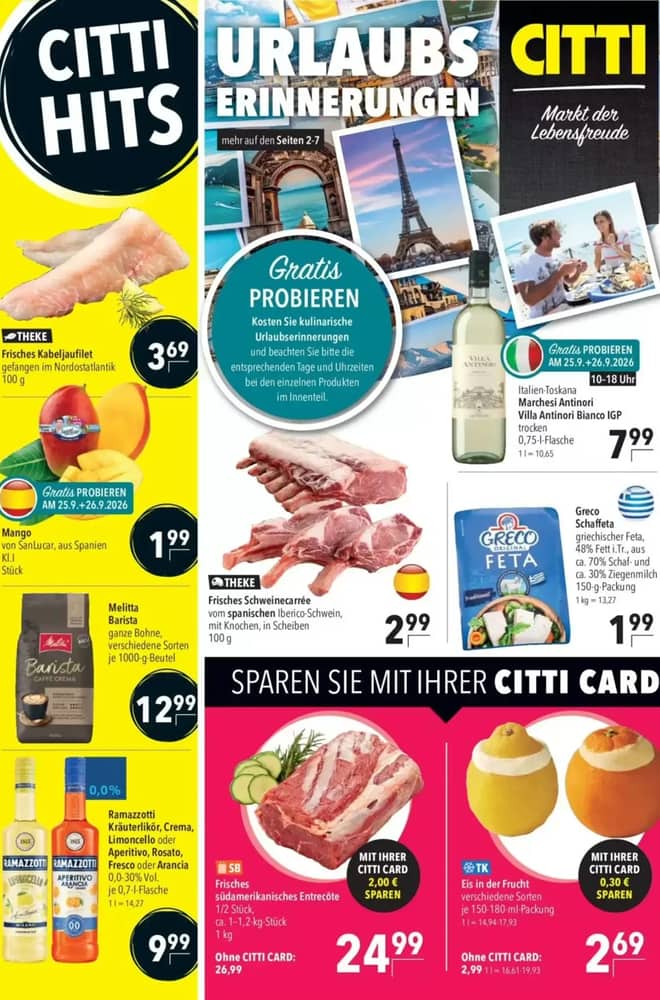 Titelseite des Prospekts von Citti-Markt, gültig 23–29 September 2026