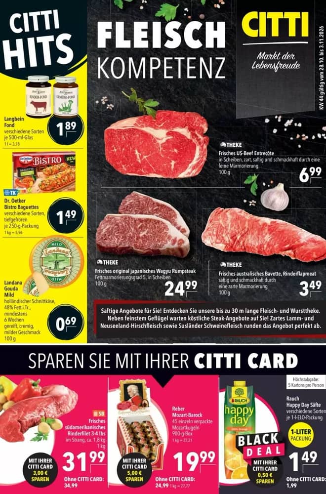 Titelseite des Prospekts von Citti-Markt, gültig 28. Oktober 2026 – 3. November 2026