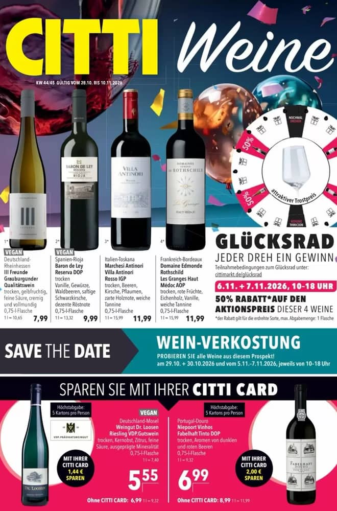 Titelseite des Prospekts von Citti-Markt, gültig 28. Oktober 2026 – 10. November 2026