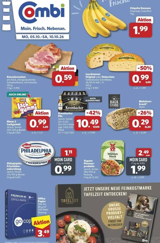 Titelseite des Prospekts von Combi, gültig 5–10 Oktober 2026