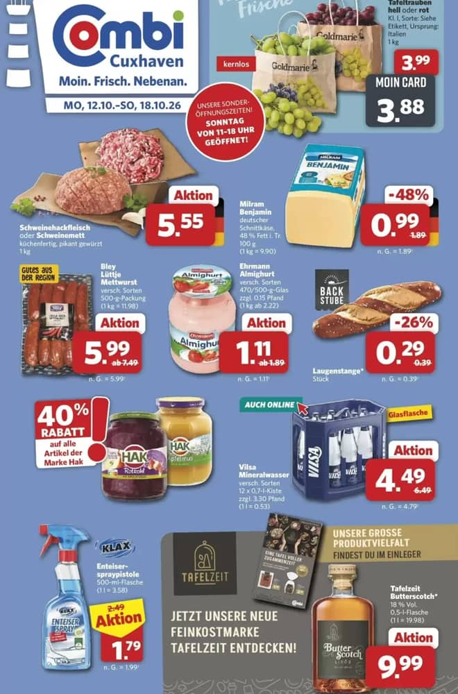 Titelseite des Prospekts von Combi, gültig 11–17 Oktober 2026