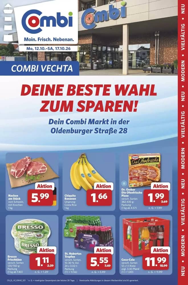 Titelseite des Prospekts von Combi, gültig 12–17 Oktober 2026