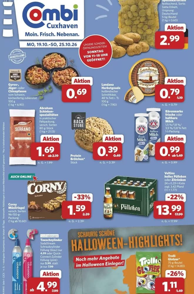 Titelseite des Prospekts von Combi, gültig 19–25 Oktober 2026