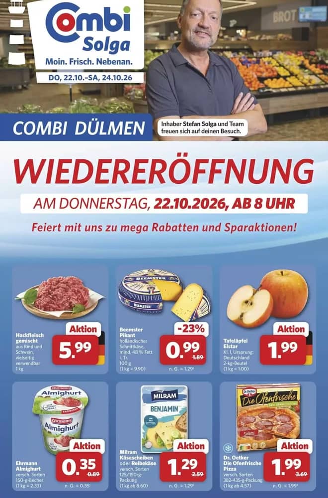 Titelseite des Prospekts von Combi, gültig 22–24 Oktober 2026