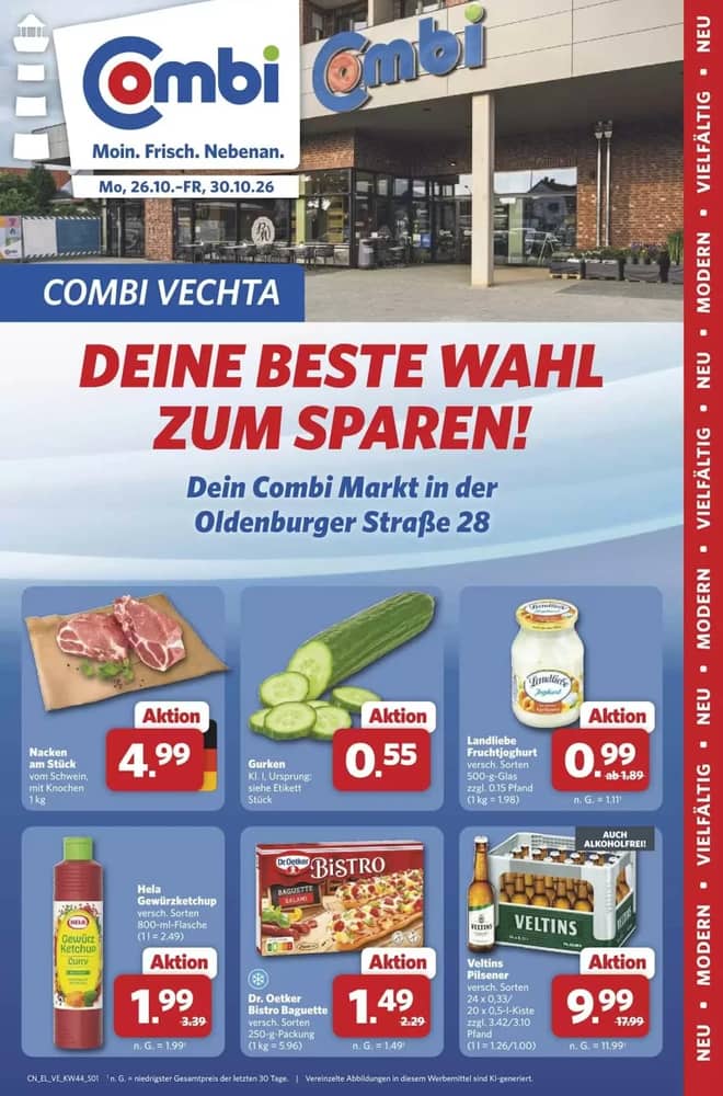 Titelseite des Prospekts von Combi, gültig 26–30 Oktober 2026