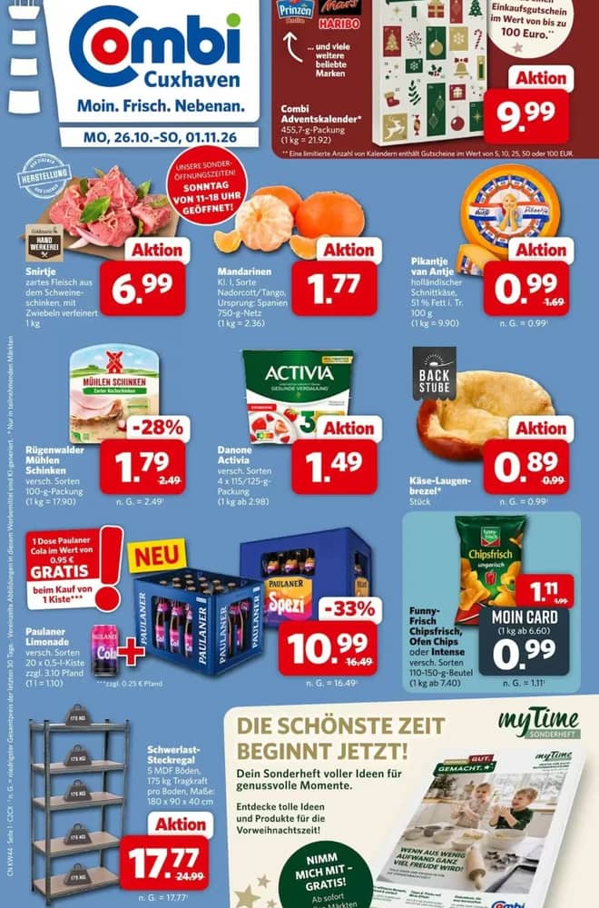 Titelseite des Prospekts von Combi, gültig 26–30 Oktober 2026