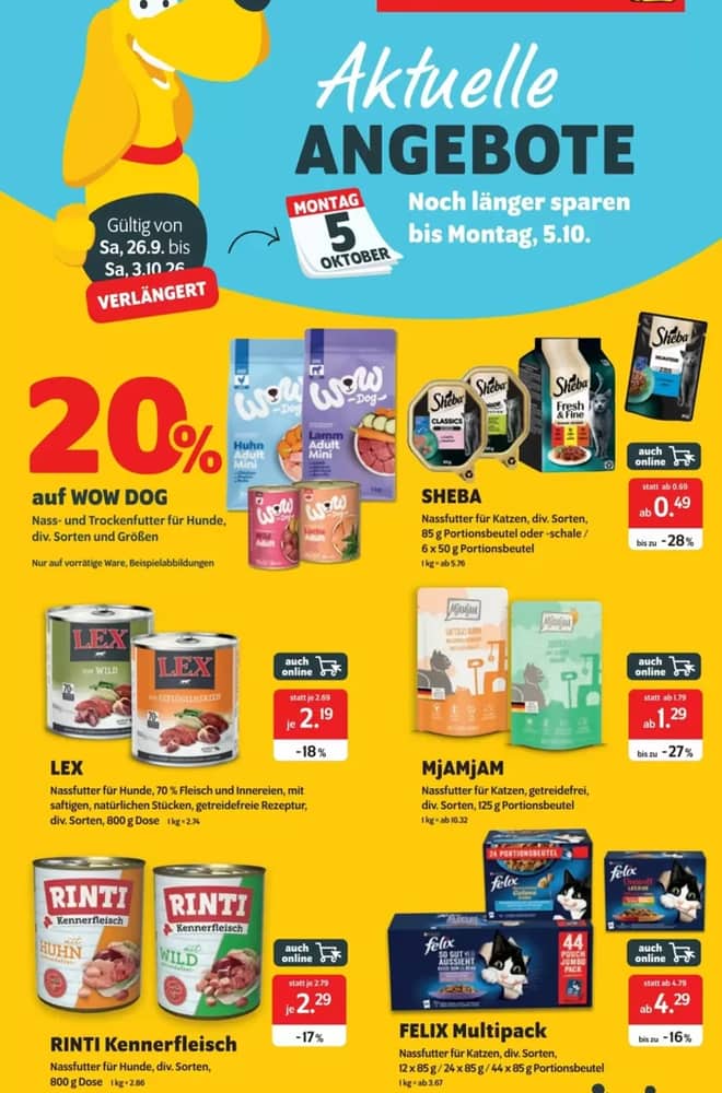 Titelseite des Prospekts von Das Futterhaus, gültig 26. September 2026 – 6. Oktober 2026