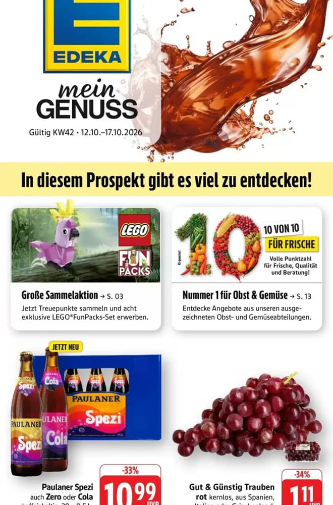 Titelseite des Prospekts von E center, gültig 11–17 Oktober 2026