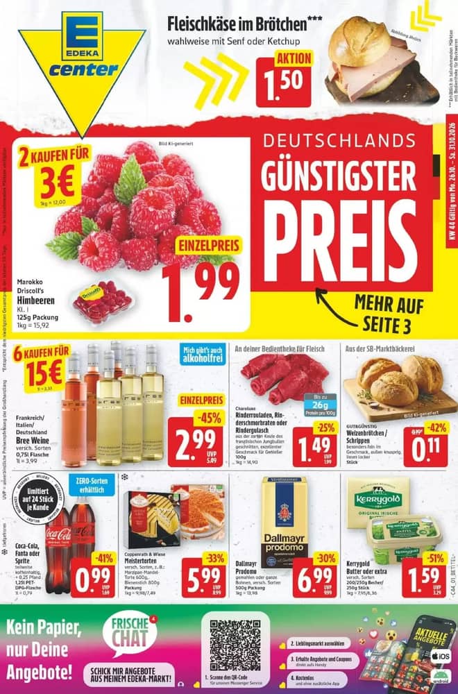 Titelseite des Prospekts von E center, gültig 26–31 Oktober 2026