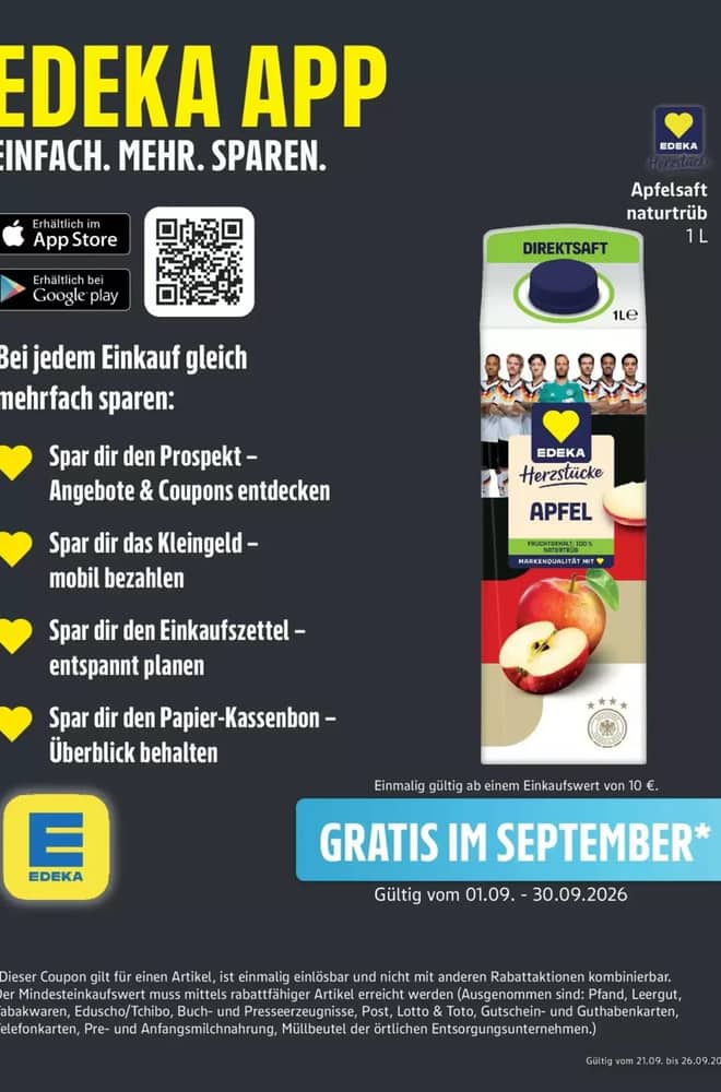 Titelseite des Prospekts von Edeka Center, gültig 21–26 September 2026