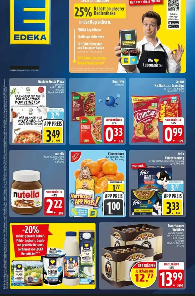 Titelseite des Prospekts von Edeka Center, gültig 26–31 Oktober 2026