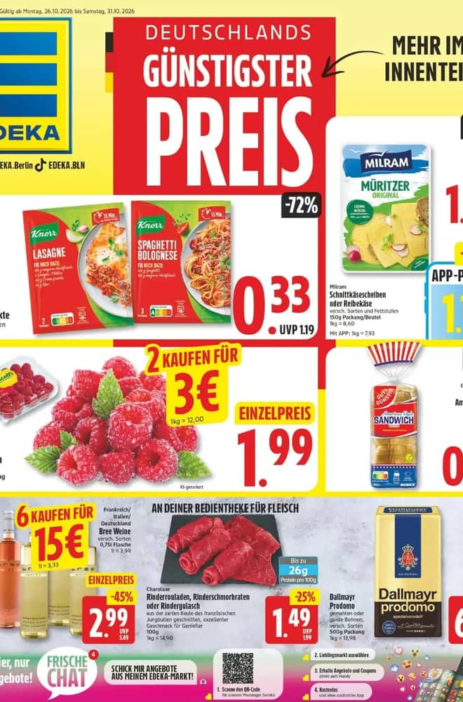 Titelseite des Prospekts von Edeka, gültig 26–31 Oktober 2026