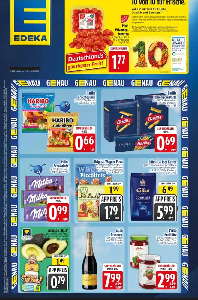 Titelseite des Prospekts von Edeka24, gültig 19–25 Oktober 2026