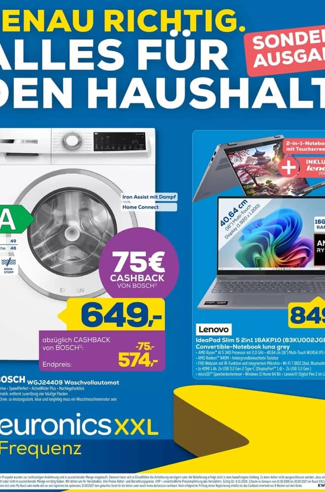 Titelseite des Prospekts von Euronics XXL, gültig 2–9 Oktober 2026