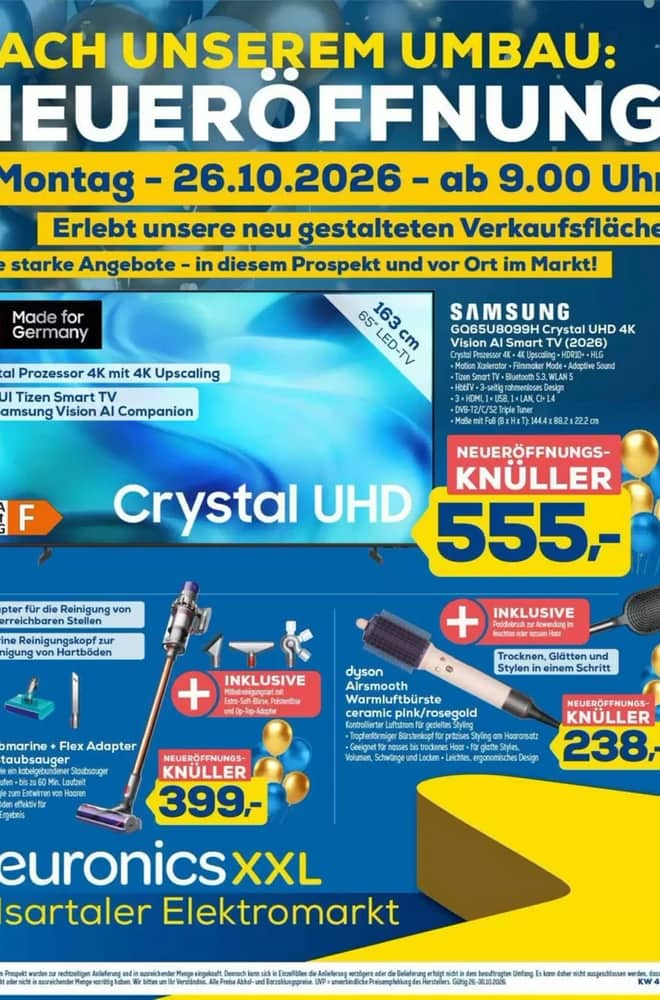 Titelseite des Prospekts von Euronics, gültig 27–30 Oktober 2026