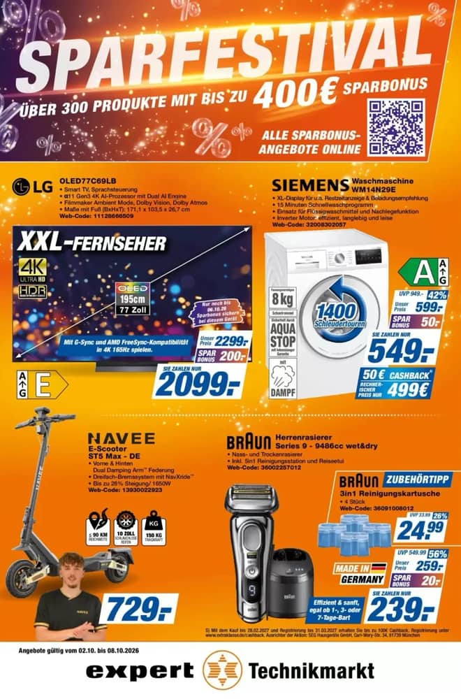 Titelseite des Prospekts von Expert, gültig 2–8 Oktober 2026