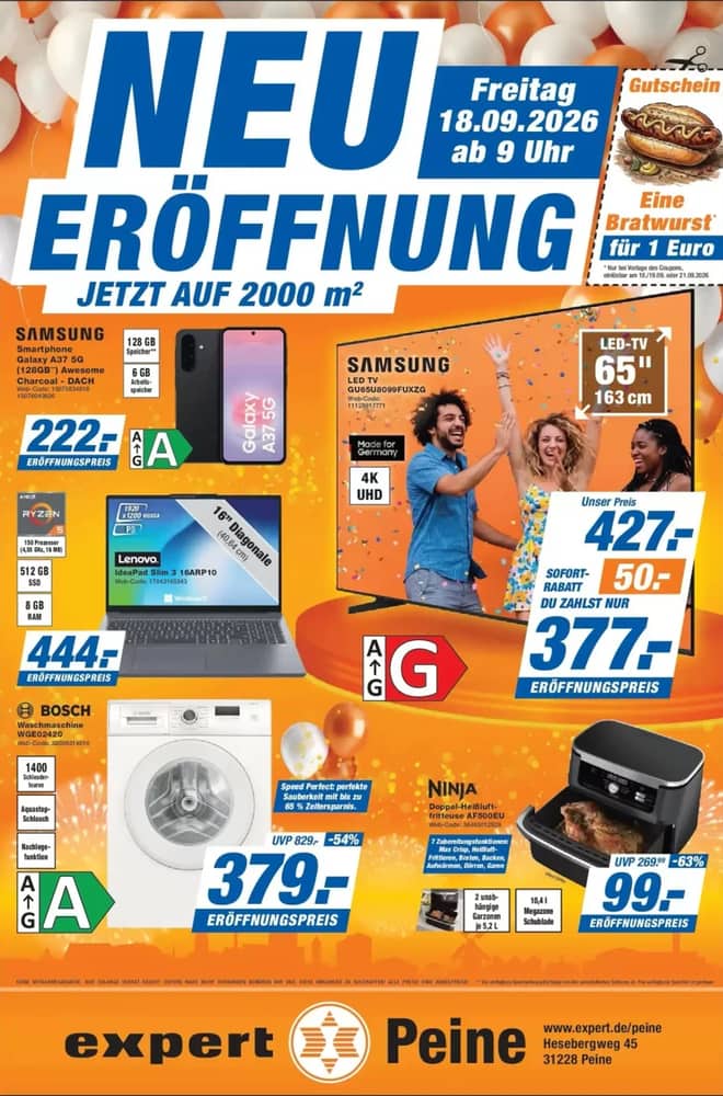 Titelseite des Prospekts von Expert, gültig 16–29 September 2026