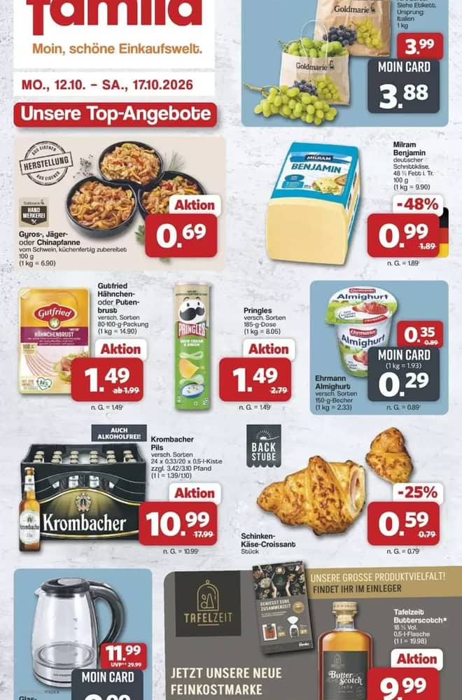Titelseite des Prospekts von Famila Nordwest, gültig 12–17 Oktober 2026