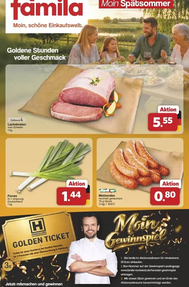 Titelseite des Prospekts von Famila Nordwest, gültig 21–26 September 2026
