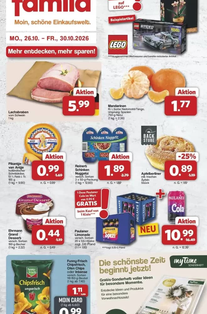Titelseite des Prospekts von Famila Nordwest, gültig 25–31 Oktober 2026