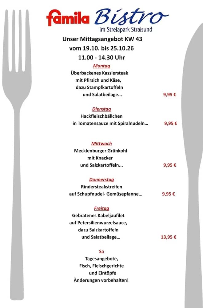 Titelseite des Prospekts von Famila, gültig 19–25 Oktober 2026
