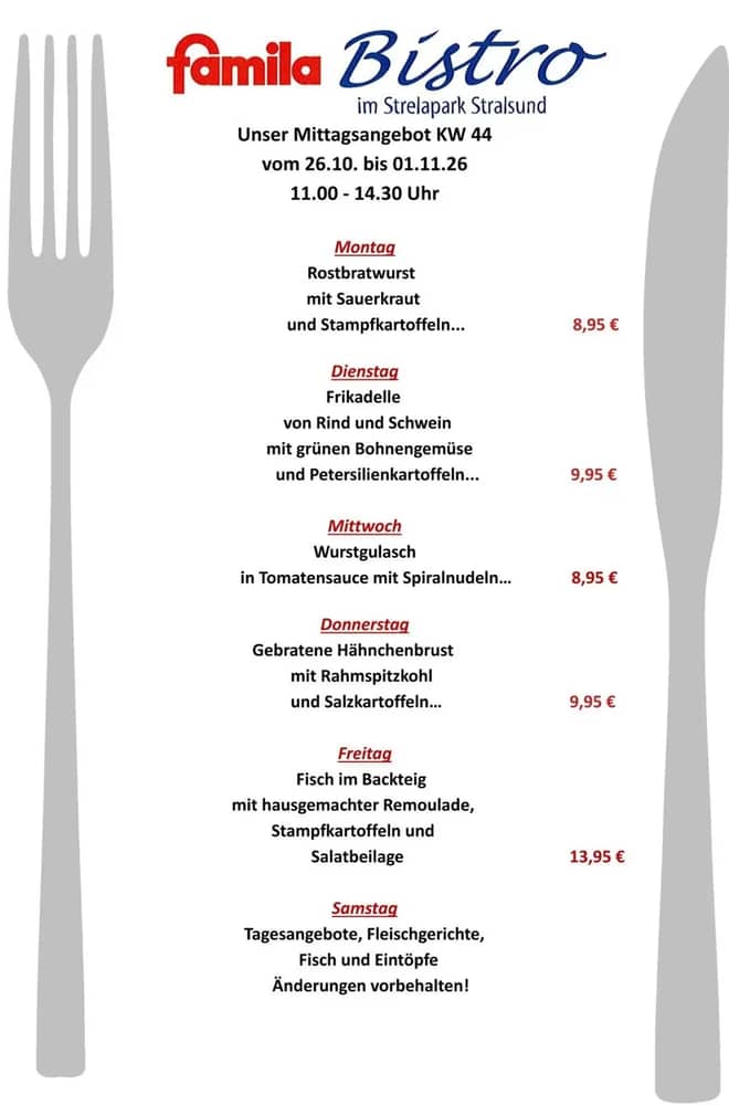 Titelseite des Prospekts von Famila, gültig 26. Oktober 2026 – 1. November 2026