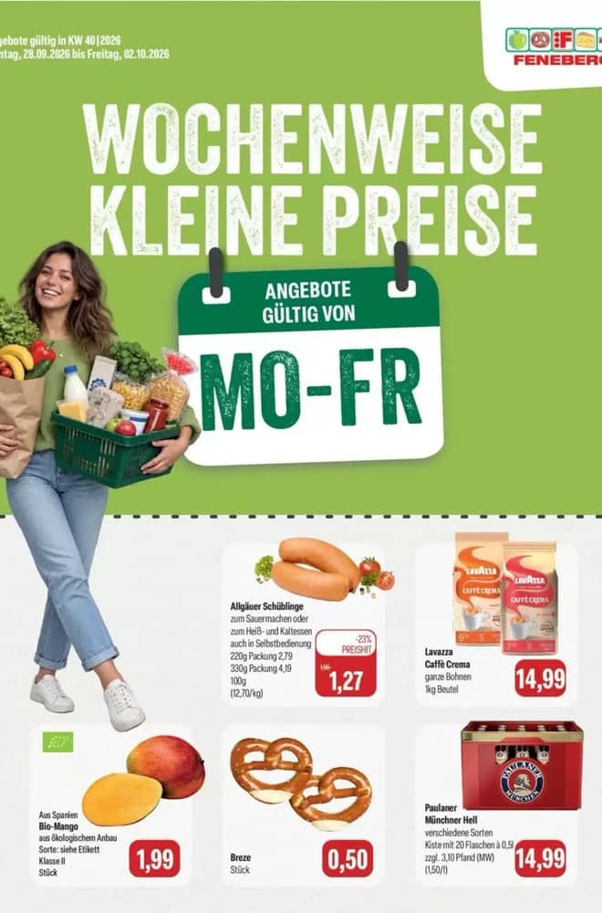 Titelseite des Prospekts von Feneberg, gültig 28. September 2026 – 2. Oktober 2026