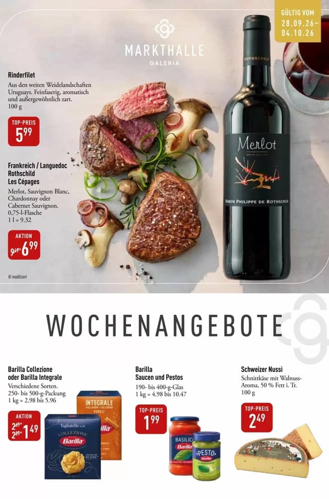 Titelseite des Prospekts von Galeria Markthalle, gültig 28. September 2026 – 5. Oktober 2026