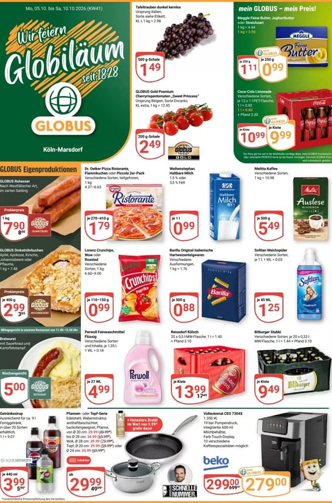 Titelseite des Prospekts von Globus, gültig 5–10 Oktober 2026