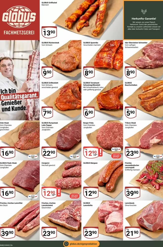 Titelseite des Prospekts von Globus, gültig 12–17 Oktober 2026